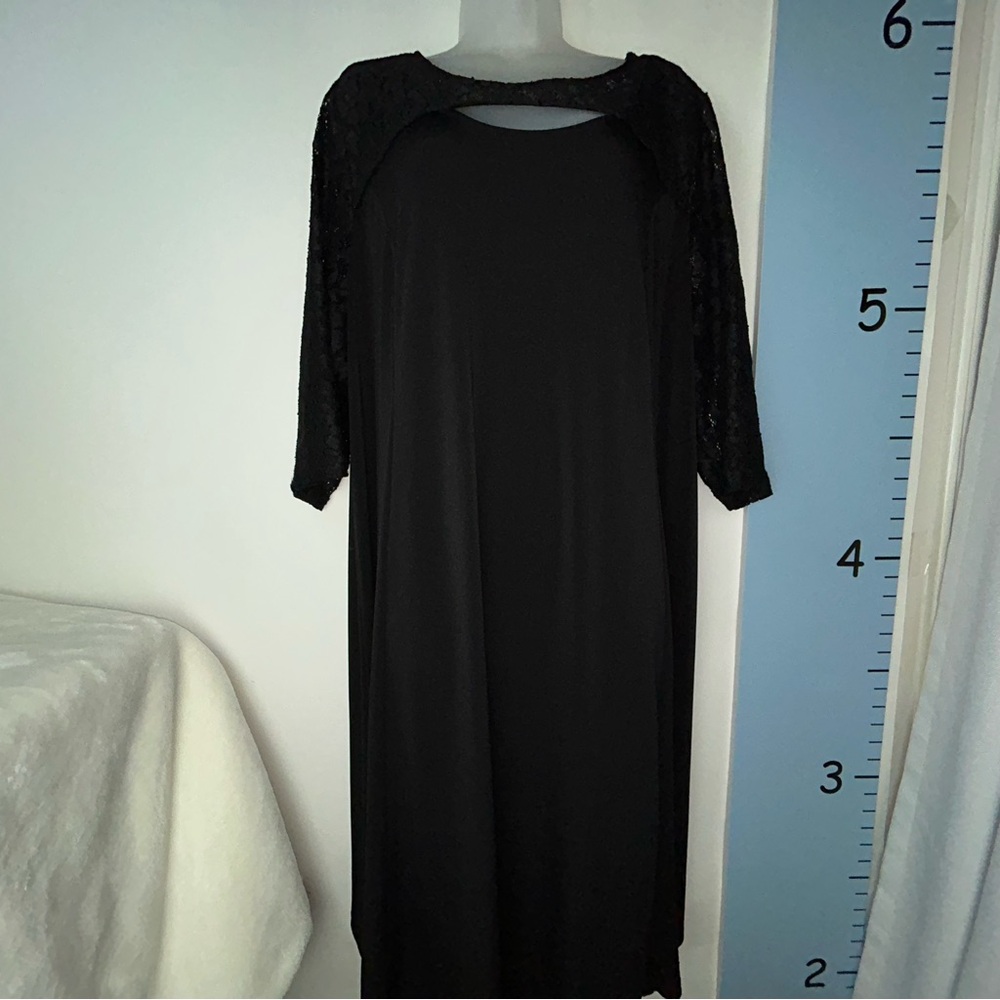 Catherines Black Lace Maxi Dress‎ 2X 22/24W - Picture 2 of 14